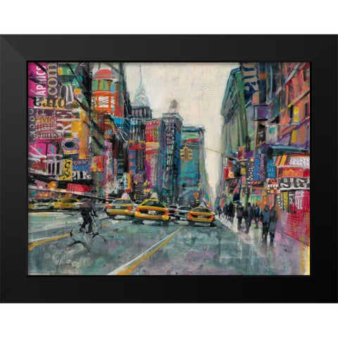 New York Collage 1 Black Modern Wood Framed Art Print by Mollica, Patti