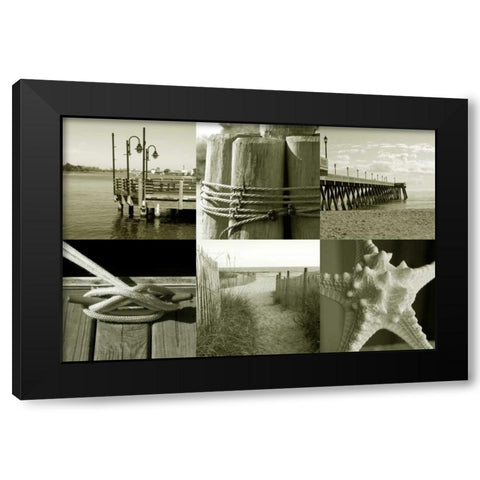 Seaside Story 1 Black Modern Wood Framed Art Print by Amber Light Gallery