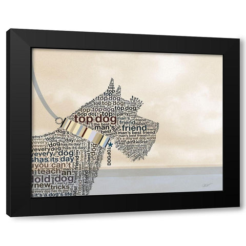 TERRIER PORTRAIT Black Modern Wood Framed Art Print with Double Matting by Van Roey, Dominique