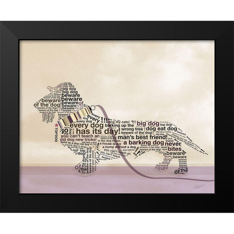 DACHSHUND PORTRAIT Black Modern Wood Framed Art Print by Van Roey, Dominique