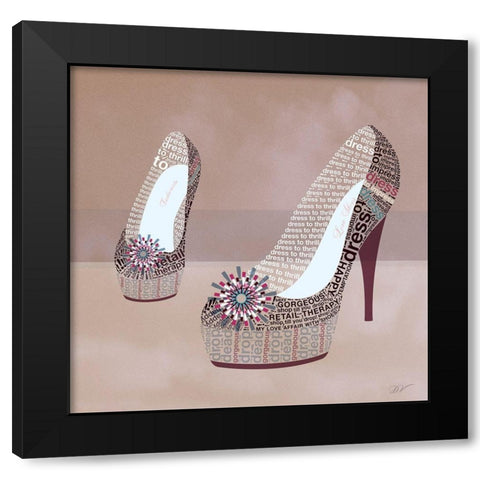PRETTY SHOE  Black Modern Wood Framed Art Print with Double Matting by Van Roey, Dominique
