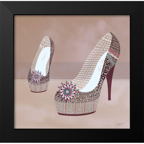 PRETTY SHOE  Black Modern Wood Framed Art Print by Van Roey, Dominique