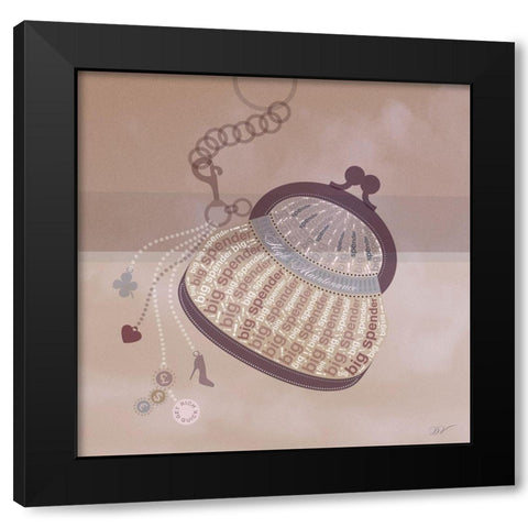 PRETTY PURSE  Black Modern Wood Framed Art Print by Van Roey, Dominique