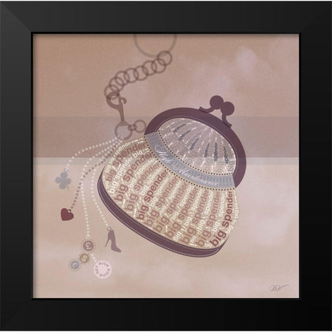PRETTY PURSE  Black Modern Wood Framed Art Print by Van Roey, Dominique