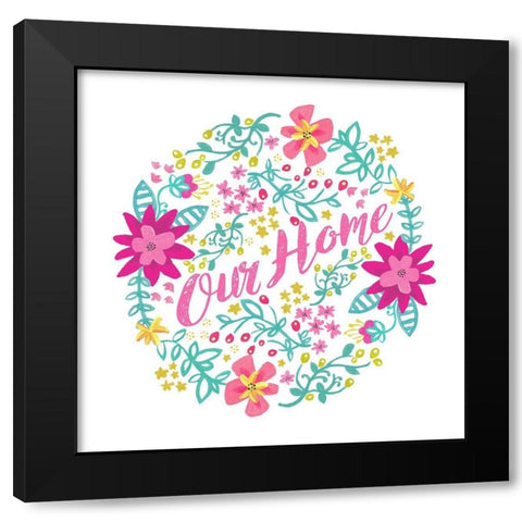 Out Home, Happy Garden Black Modern Wood Framed Art Print with Double Matting by Coleman, Joan