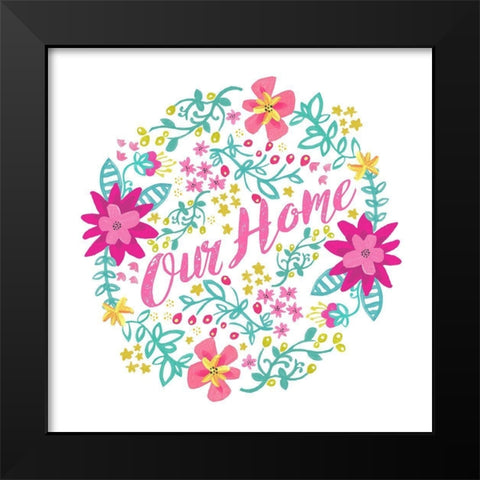 Out Home, Happy Garden Black Modern Wood Framed Art Print by Coleman, Joan