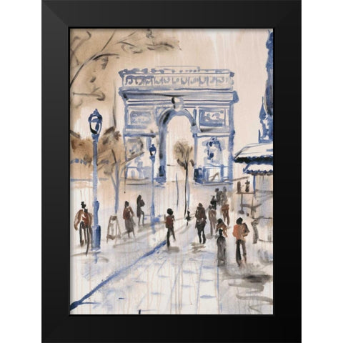 Paris Street 1 Black Modern Wood Framed Art Print by Morris, Madelaine