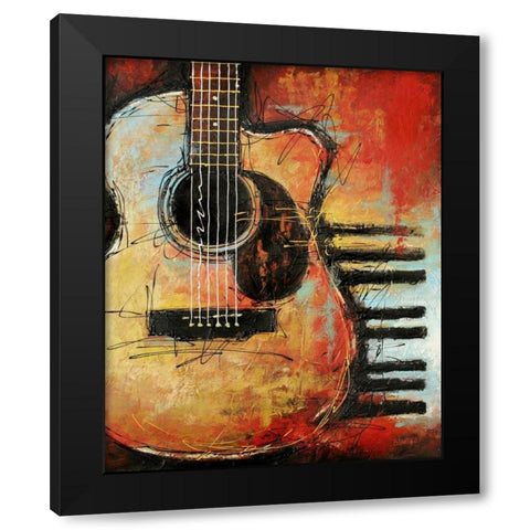 Acoustic Cutaway Black Modern Wood Framed Art Print by Langton, Bruce