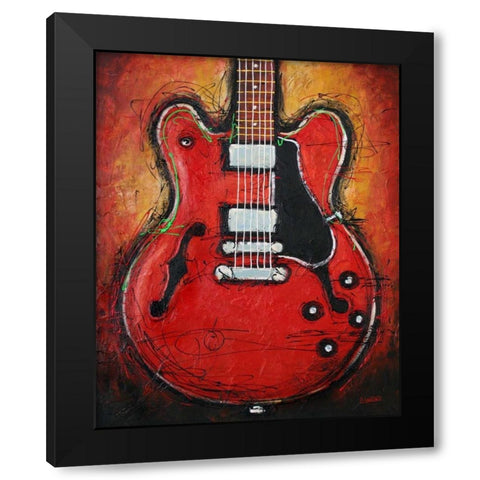 Blues King Black Modern Wood Framed Art Print by Langton, Bruce