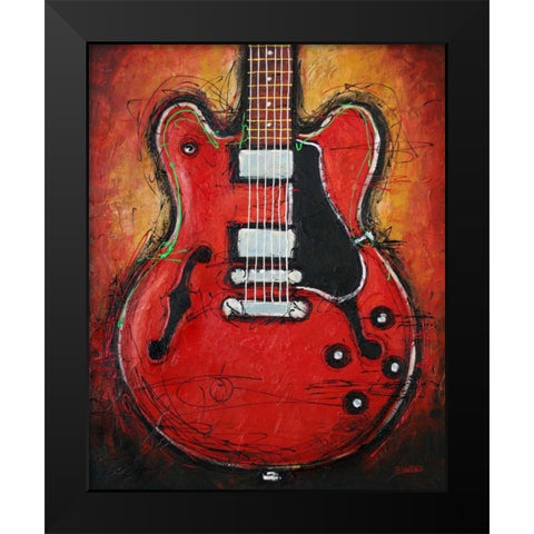 Blues King Black Modern Wood Framed Art Print by Langton, Bruce