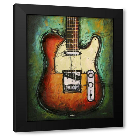 Country Twang Black Modern Wood Framed Art Print by Langton, Bruce