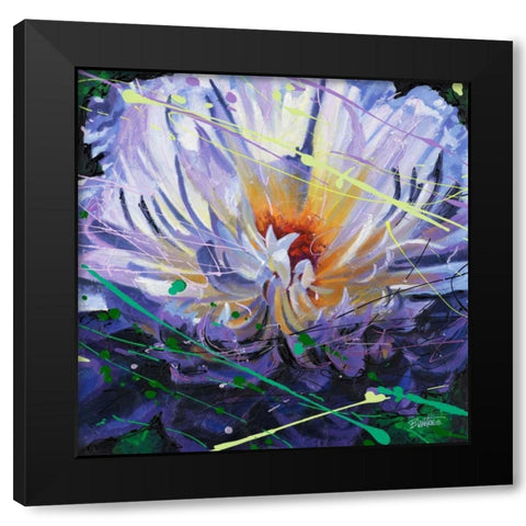 Peony in Motion Black Modern Wood Framed Art Print with Double Matting by Langton, Bruce