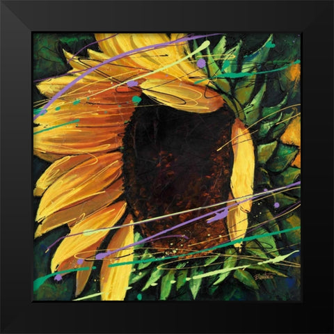 Sunflower in Motion Black Modern Wood Framed Art Print by Langton, Bruce