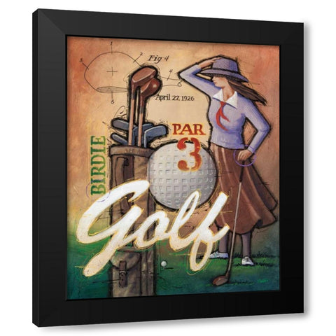 Vintage Golf 2 Black Modern Wood Framed Art Print by Langton, Bruce