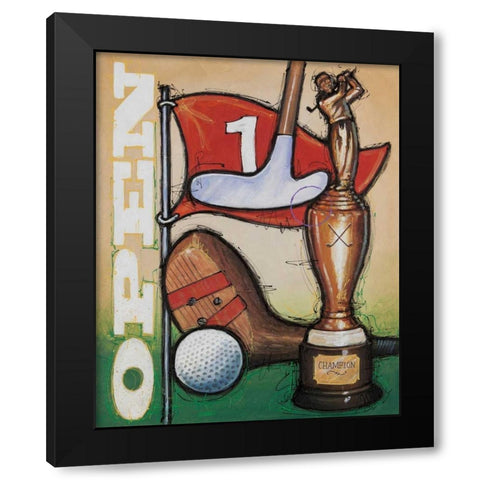 Vintage Golf 3 Black Modern Wood Framed Art Print by Langton, Bruce