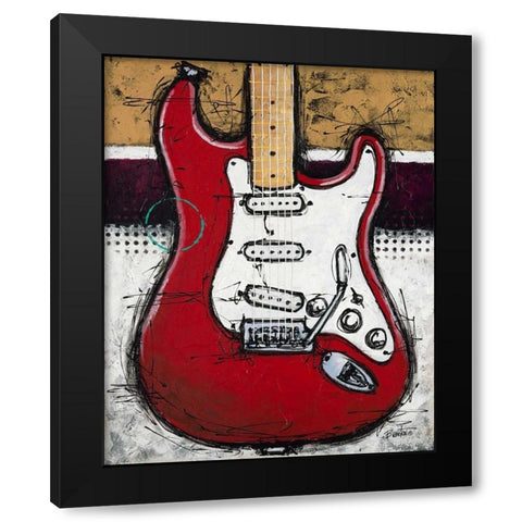Electric Red Black Modern Wood Framed Art Print with Double Matting by Langton, Bruce