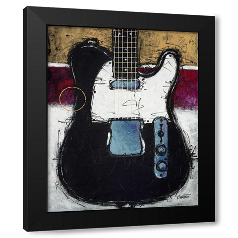 Electric Black Black Modern Wood Framed Art Print by Langton, Bruce