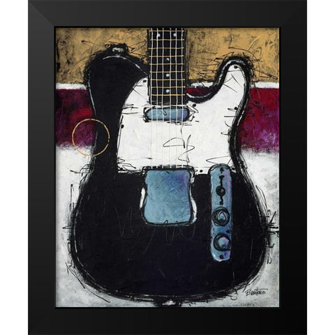 Electric Black Black Modern Wood Framed Art Print by Langton, Bruce