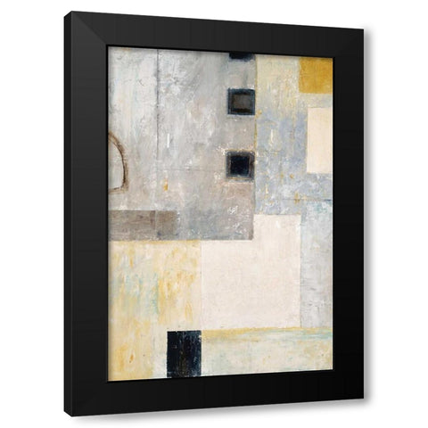Grey City Blocks Black Modern Wood Framed Art Print with Double Matting by Mills, Chris