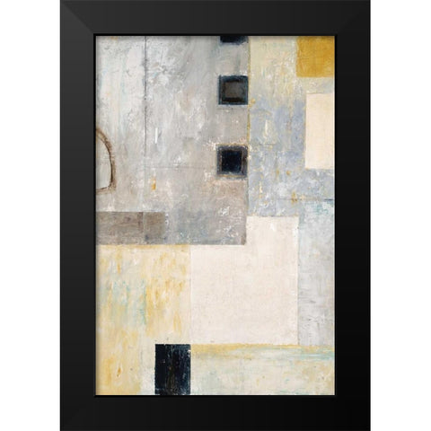 Grey City Blocks Black Modern Wood Framed Art Print by Mills, Chris