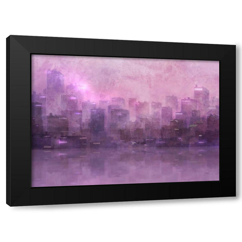 Dusk Skyline Black Modern Wood Framed Art Print with Double Matting by Roko, Ken
