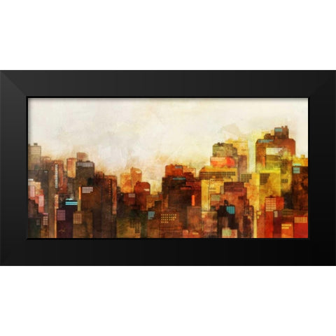 Morning Skyline Black Modern Wood Framed Art Print by Roko, Ken
