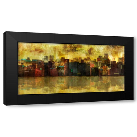 Evening Skyline Black Modern Wood Framed Art Print with Double Matting by Roko, Ken