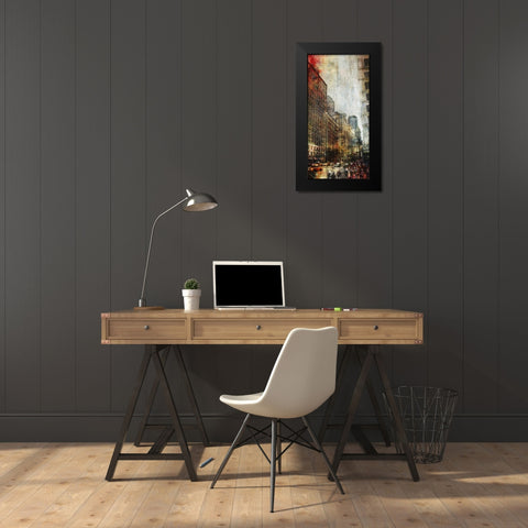 NYC Vertigo Black Modern Wood Framed Art Print by Roko, Ken