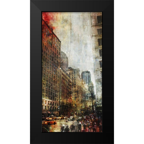NYC Vertigo Black Modern Wood Framed Art Print by Roko, Ken