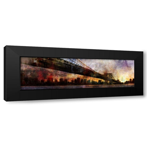 Under the Manhattan Bridge Black Modern Wood Framed Art Print with Double Matting by Roko, Ken