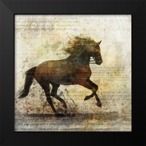 Horse Dance 1 Black Modern Wood Framed Art Print by Roko, Ken