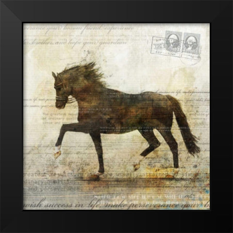 Horse Dance 2 Black Modern Wood Framed Art Print by Roko, Ken