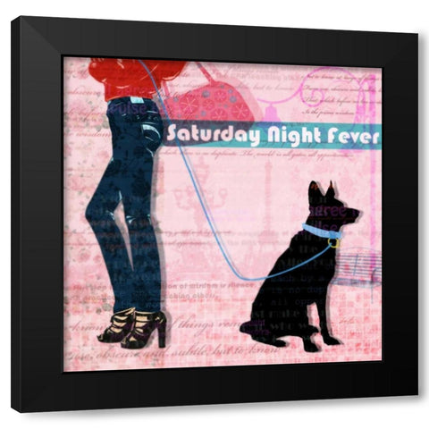 Saturday Night Black Modern Wood Framed Art Print with Double Matting by Roko, Ken