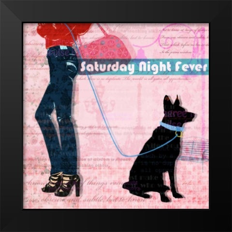 Saturday Night Black Modern Wood Framed Art Print by Roko, Ken