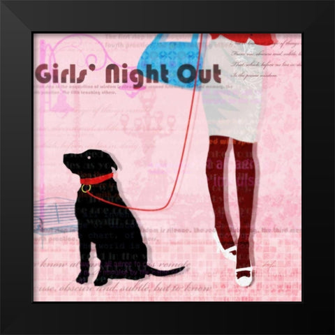 Girls Night Black Modern Wood Framed Art Print by Roko, Ken