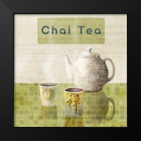 Chai Tea Break Black Modern Wood Framed Art Print by Roko, Ken