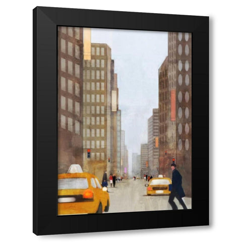 Jaywalk 1 Black Modern Wood Framed Art Print with Double Matting by Roko, Ken
