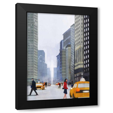 Jaywalk 2 Black Modern Wood Framed Art Print with Double Matting by Roko, Ken