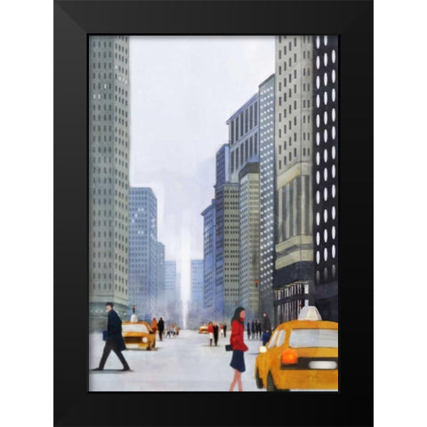 Jaywalk 2 Black Modern Wood Framed Art Print by Roko, Ken