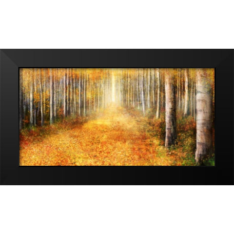 Yellow Path 1 Black Modern Wood Framed Art Print by Roko, Ken