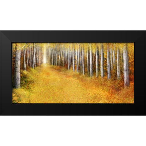 Yellow Path 2 Black Modern Wood Framed Art Print by Roko, Ken