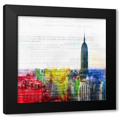 Colorful City 1 Black Modern Wood Framed Art Print by Roko, Ken