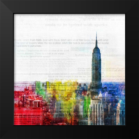 Colorful City 1 Black Modern Wood Framed Art Print by Roko, Ken