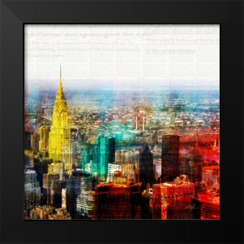 Colorful City 2 Black Modern Wood Framed Art Print by Roko, Ken