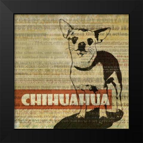 Chihuahua Sketch  Black Modern Wood Framed Art Print by Roko, Ken