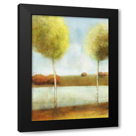River Way 1 Black Modern Wood Framed Art Print with Double Matting by Roko, Ken