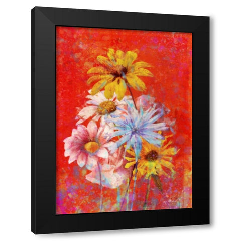 Vibrant Posies 1 Black Modern Wood Framed Art Print by Roko, Ken
