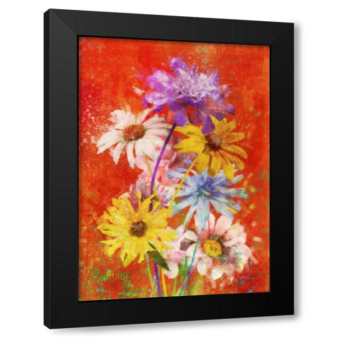 Vibrant Posies 2 Black Modern Wood Framed Art Print by Roko, Ken