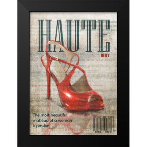 Haute Shoe 1 Black Modern Wood Framed Art Print by Roko, Ken