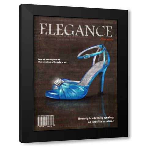 Haute Shoe 2 Black Modern Wood Framed Art Print by Roko, Ken